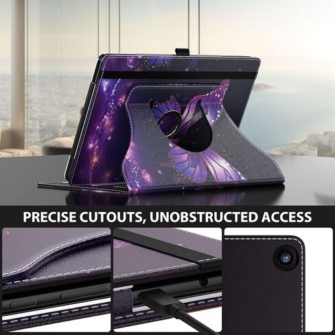 حافظة MoKo تناسب جهاز Amazon Kindle Fire HD 10 & 10 Plus الجديد تمامًا (الجيل 13/11، إصدار 2023/2021) مقاس 10.1 بوصة - حافظة خفيفة الوزن قابلة للدوران 360 درجة من البولي يوريثان، مع مسند وحزام لليد، لون مزدوج in Saudi Arabia