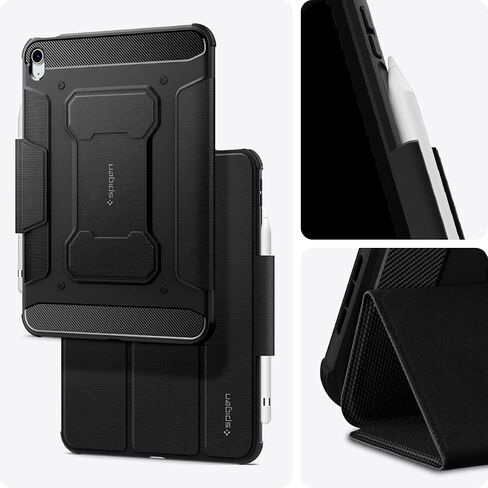 Spigen Rugged Armor Pro مصمم لجهاز iPad 10.9 بوصة، حافظة iPad الجيل العاشر (2022) - أسود in Kuwait