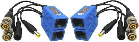 زوجان من BNC إلى RJ45 Baluns للفيديو السلبي مع الطاقة لـ 1080P - 8MP ترقية CCTV لأمن المنزل كاميرا مراقبة Cat5e نظام نقل طاقة الفيديو in Kuwait