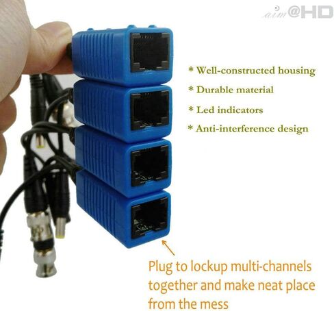 زوجان من BNC إلى RJ45 Baluns للفيديو السلبي مع الطاقة لـ 1080P - 8MP ترقية CCTV لأمن المنزل كاميرا مراقبة Cat5e نظام نقل طاقة الفيديو in Kuwait