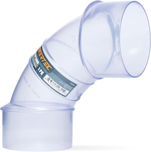 POWERTEC 70364 4 Inch OD 90 Degree Elbow for 4 Inch Dust Collection Hose Connector (Clear), 1 Pack in Saudi Arabia