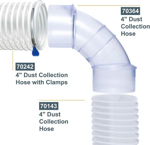 POWERTEC 70364 4 Inch OD 90 Degree Elbow for 4 Inch Dust Collection Hose Connector (Clear), 1 Pack in Saudi Arabia