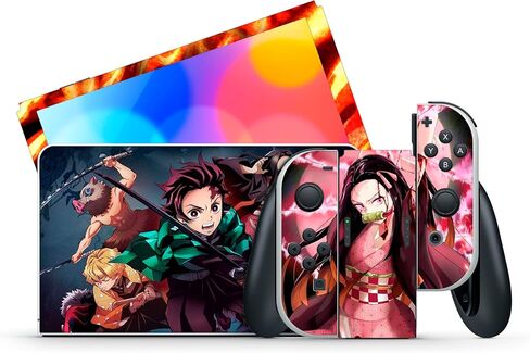 GamesMonkey® - Skin Compatible with Nintendo Switch – OLED Classic – Matte Vinyl HD Matte Adhesive Cover – Protective Film Decal Faceplate (OLED, SailorMoon - D003) in Saudi Arabia