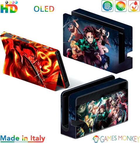 GamesMonkey® - Skin Compatible with Nintendo Switch – OLED Classic – Matte Vinyl HD Matte Adhesive Cover – Protective Film Decal Faceplate (OLED, SailorMoon - D003) in Saudi Arabia
