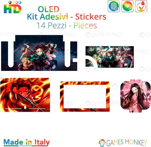 GamesMonkey® - Skin Compatible with Nintendo Switch – OLED Classic – Matte Vinyl HD Matte Adhesive Cover – Protective Film Decal Faceplate (OLED, SailorMoon - D003) in Saudi Arabia