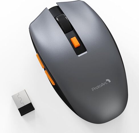 ماوس ProtoArc Solight لاسلكي بلوتوث، 55 جرام ماوس لاسلكي خفيف الوزن، 2.4 جيجا ماوس لاسلكي هادئ قابل لإعادة الشحن مع 3 وصلات للأجهزة، 3 نقطة لكل بوصة قابلة للتعديل، تصميم هيكل عظمي للكمبيوتر الشخصي، Ipad، Mac، Windows in Saudi Arabia