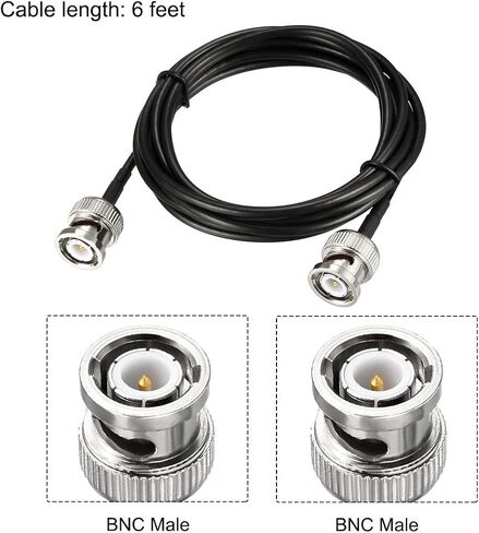 uxcell BNC Male to Male Coaxial Jumper Cable 50 Ohm 1.64 Feet RG174 in Kuwait
