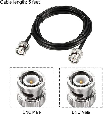 uxcell BNC Male to Male Coaxial Jumper Cable 50 Ohm 1.64 Feet RG174 in Kuwait
