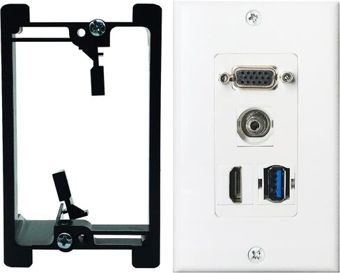 HDMI USB VGA 3.5mm Audio Wall Plate,Yomyrayhu,Works for Home Theater,HDTV and More in Saudi Arabia