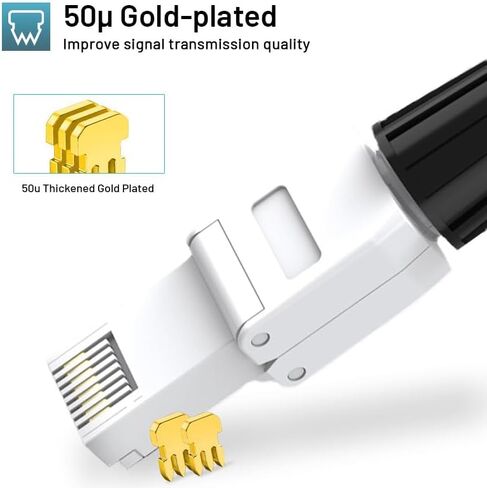 موصل Cat6A Cat6 RJ45 بدون أدوات، قابس وحدات إنهاء المجال UTP Cat 6a لكابل إيثرنت غير محمي 23-26 AWG، 6 عبوات in Saudi Arabia