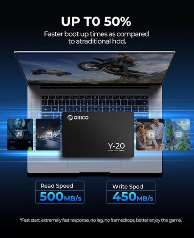 ORICO NAND SSD Solid State Drive- 2.5 Inch - SATA III - 6Gbps-Read Speed up to 500MB/s, 128GB Internal Solid State Drive for Desktop Laptop - Y20(128GB) in Saudi Arabia