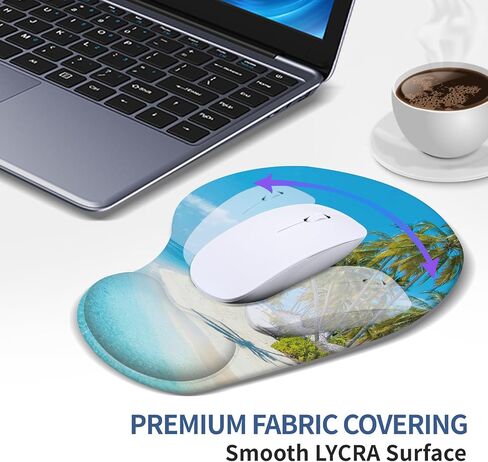 Ergonomic Mouse Pad with Wrist Rest Support, Mousepad with Comfortable Gel Wrist and Non-Slip PU Base in Saudi Arabia