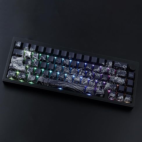 PBT Keycaps - Side Printed Keycap Set, 135 Keys Dragon Keycaps, Double Shot Shine Through Custom Keycaps, Cherry Profile Keyboard Keycap for Cherry Gateron MX Switches Keyboard in Saudi Arabia