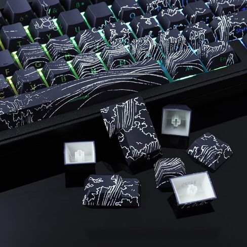 PBT Keycaps - Side Printed Keycap Set, 135 Keys Dragon Keycaps, Double Shot Shine Through Custom Keycaps, Cherry Profile Keyboard Keycap for Cherry Gateron MX Switches Keyboard in Saudi Arabia