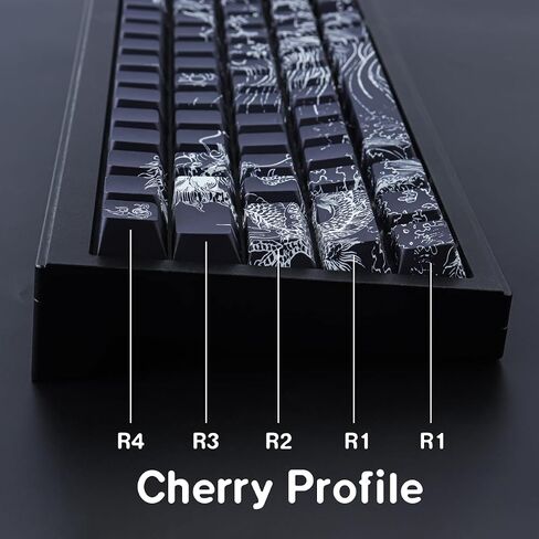 PBT Keycaps - Side Printed Keycap Set, 135 Keys Dragon Keycaps, Double Shot Shine Through Custom Keycaps, Cherry Profile Keyboard Keycap for Cherry Gateron MX Switches Keyboard in Saudi Arabia