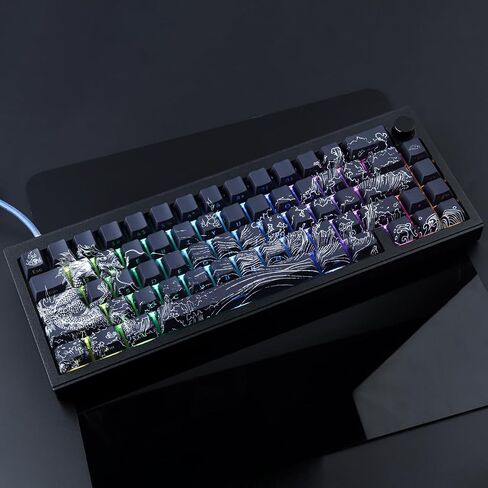 PBT Keycaps - Side Printed Keycap Set, 135 Keys Dragon Keycaps, Double Shot Shine Through Custom Keycaps, Cherry Profile Keyboard Keycap for Cherry Gateron MX Switches Keyboard in Saudi Arabia