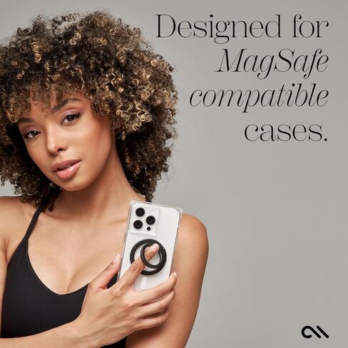 Case-Mate Magnetic Phone Grip & Phone Ring Holder - Magnetic iPhone Holder - Removable MagSafe iPhone Accessories - Rotatable Kickstand for iPhone 15 Pro Max / 14 Pro Max / 13 Pro Max - Matte Black in Saudi Arabia