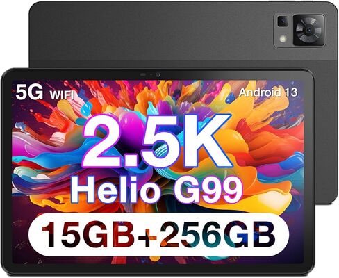 تابلت DOOGEE T30 PRO، تابلت 11 بوصة 2.5K Android 13، 15 جيجابايت + 256 جيجابايت Helio G99 ثماني النواة للألعاب، 8580 مللي أمبير، مكبرات صوت رباعية عالية الدقة، كاميرا 20 ميجابكسل، إضاءة زرقاء منخفضة TÜV، شاشة مقسمة - بلوتوث وواي فاي أسود in Saudi Arabia