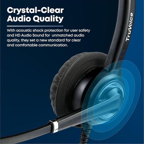 VoicePro 20 Professional Home Office and Call Center USB Headset with Noise Canceling Microphone, HD Speakers and in Line Call Controls with Mute, Compatible with All UC Voice Platforms. in Kuwait