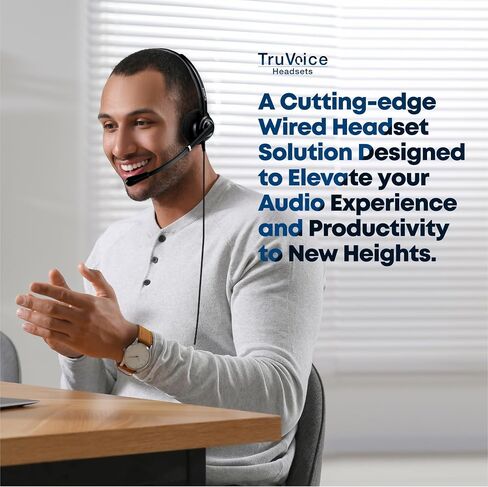 VoicePro 20 Professional Home Office and Call Center USB Headset with Noise Canceling Microphone, HD Speakers and in Line Call Controls with Mute, Compatible with All UC Voice Platforms. in Kuwait