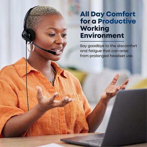 VoicePro 20 Professional Home Office and Call Center USB Headset with Noise Canceling Microphone, HD Speakers and in Line Call Controls with Mute, Compatible with All UC Voice Platforms. in Kuwait