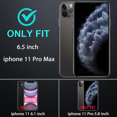 for iPhone 11 Pro Max Case, Military Grade 3 in 1 Heavy Duty Shockproof/Drop Proof/Dust Proof Case with 2Pcs Tempered Glass Screen Protector (Aqua Blue/Pink) in Saudi Arabia