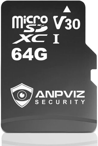 بطاقة ذاكرة Anpviz Ultra MicroSDXC UHS-I سعة 64 جيجابايت مع محول - 120 ميجابايت/ثانية، C10، U1، Full HD، A1، بطاقة Micro SD in Kuwait