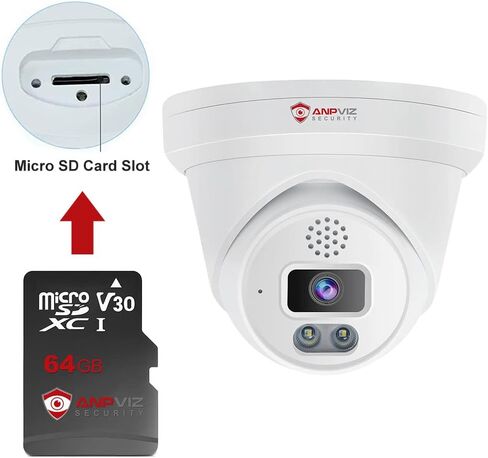 بطاقة ذاكرة Anpviz Ultra MicroSDXC UHS-I سعة 64 جيجابايت مع محول - 120 ميجابايت/ثانية، C10، U1، Full HD، A1، بطاقة Micro SD in Kuwait