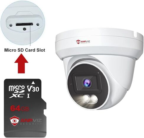 بطاقة ذاكرة Anpviz Ultra MicroSDXC UHS-I سعة 64 جيجابايت مع محول - 120 ميجابايت/ثانية، C10، U1، Full HD، A1، بطاقة Micro SD in Kuwait