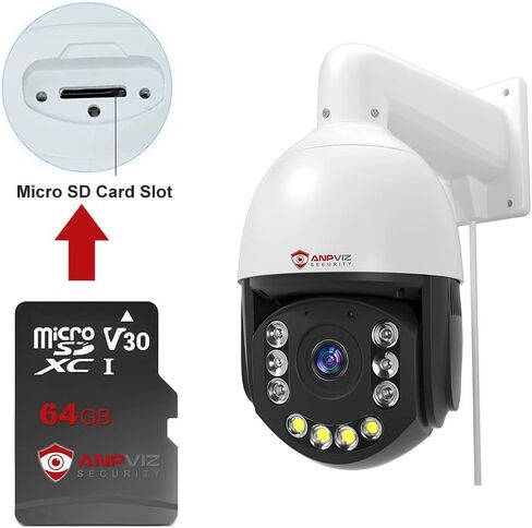 بطاقة ذاكرة Anpviz Ultra MicroSDXC UHS-I سعة 64 جيجابايت مع محول - 120 ميجابايت/ثانية، C10، U1، Full HD، A1، بطاقة Micro SD in Kuwait