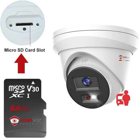 بطاقة ذاكرة Anpviz Ultra MicroSDXC UHS-I سعة 64 جيجابايت مع محول - 120 ميجابايت/ثانية، C10، U1، Full HD، A1، بطاقة Micro SD in Kuwait