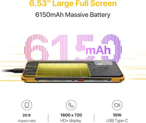 هواتف ذكية UMIDIGI متينة غير مقفلة، Bison X10 4G+128GB IP68/IP69K هاتف مقاوم للماء ومضاد للصدمات Helio P60 Android 11 كاميرا 20 ميجابكسل 6.53 بوصة FHD+ 6150 مللي أمبير في الساعة شحن سريع NFC هاتف ذكي متين in Kuwait