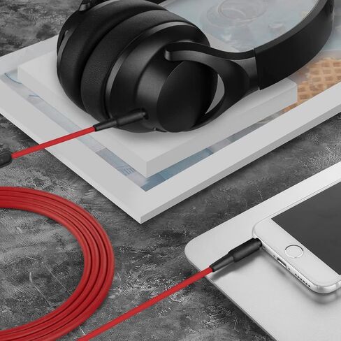 كابل صوت Geekria مع ميكروفون متوافق مع Anker Soundcore Space One Q45 Life Q35 Q20i Life 2 Neo كابل، سلك ستيريو بديل Aux 3.5 ملم مع ميكروفون مدمج وتحكم في مستوى الصوت (4أقدام/1.2 متر) in Saudi Arabia