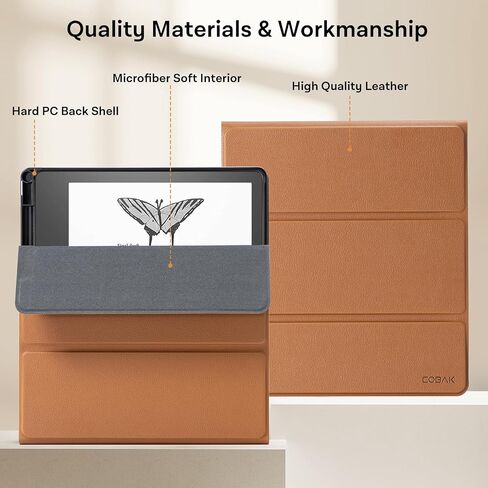 CoBak Stand Case for Kindle Scribe - Premium Folio Leather Cover with Pen Holder, Auto Sleep/Wake, and Stand Feature - Compatible with 10.2 Inch Kindle Scribe (2022 Release) in Saudi Arabia