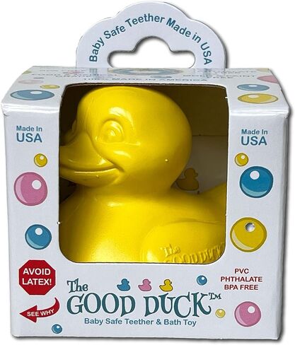 The Good Duck - BPA & PVC Free Rubber Duckie Baby Bath Toy Teether - Yellow in Saudi Arabia