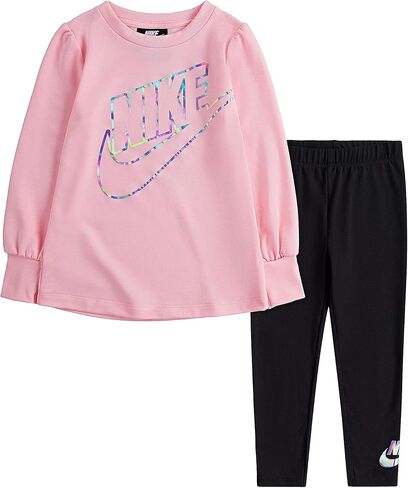 Nike Baby Girl's Sportswear Fleece Leggings Set (Toddler) Black 3 Toddler in Saudi Arabia