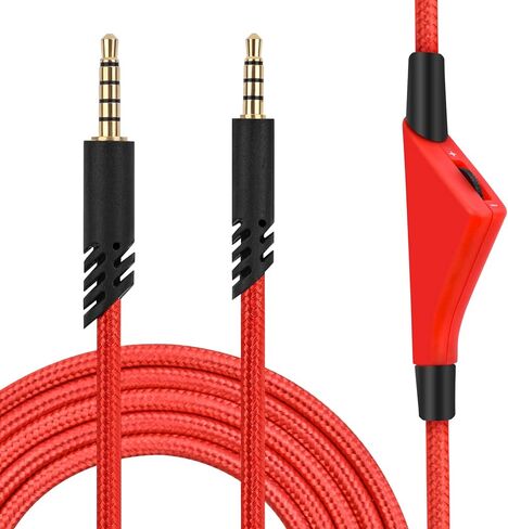 Sqrmekoko 2.0M Replacement Astro A10 Audio Cable with Volume Control Function Compatible with Logitech Astro Astro A10 A30 A40 A40TR A50 Gaming Headphones (Red) in Saudi Arabia
