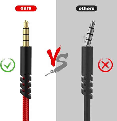 Sqrmekoko 2.0M Replacement Astro A10 Audio Cable with Volume Control Function Compatible with Logitech Astro Astro A10 A30 A40 A40TR A50 Gaming Headphones (Red) in Saudi Arabia