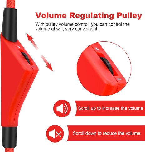 Sqrmekoko 2.0M Replacement Astro A10 Audio Cable with Volume Control Function Compatible with Logitech Astro Astro A10 A30 A40 A40TR A50 Gaming Headphones (Red) in Saudi Arabia