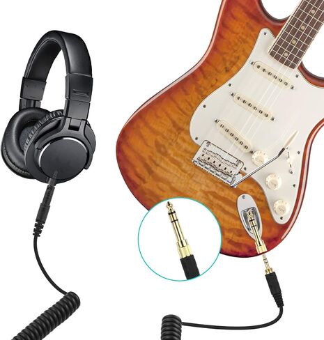 استبدال كابل الصوت الملفوف Sqrmekoko ATH-M50x لسماعات الرأس Audio-technica M50x ATH-M60x ATH-M40x ATH-M70x (4.6 ~ 10 قدم) in Saudi Arabia