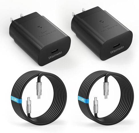 25W Type C Fast Charger, Waimeto Super Fast Charger with 3.3ft Type C to C Long Charging Cable for Samsung Galaxy S24 Ultra/S24/S23/S22 Ultra/S22+/S22 Plus/S21+/Note 20/Note10+, Tab S9/S8 in Saudi Arabia