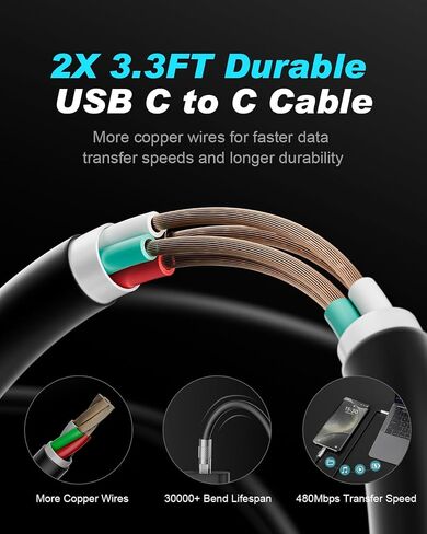 25W Type C Fast Charger, Waimeto Super Fast Charger with 3.3ft Type C to C Long Charging Cable for Samsung Galaxy S24 Ultra/S24/S23/S22 Ultra/S22+/S22 Plus/S21+/Note 20/Note10+, Tab S9/S8 in Saudi Arabia