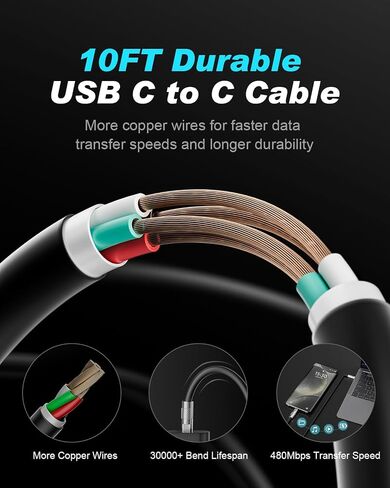 25W Type C Fast Charger, Waimeto Super Fast Charger with 3.3ft Type C to C Long Charging Cable for Samsung Galaxy S24 Ultra/S24/S23/S22 Ultra/S22+/S22 Plus/S21+/Note 20/Note10+, Tab S9/S8 in Saudi Arabia