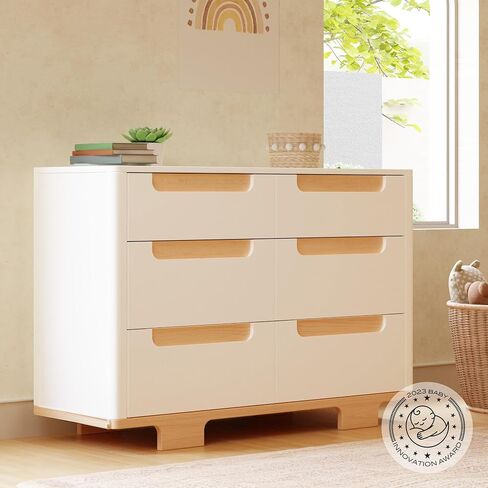 Babyletto Yuzu 6-Drawer Dresser in Washed Natural, Greenguard Gold Certified in Saudi Arabia