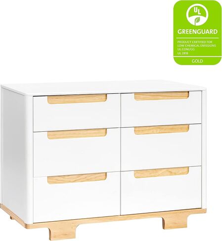 Babyletto Yuzu 6-Drawer Dresser in Washed Natural, Greenguard Gold Certified in Saudi Arabia