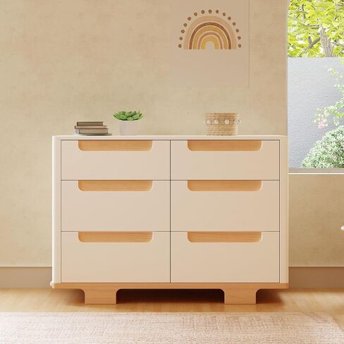 Babyletto Yuzu 6-Drawer Dresser in Washed Natural, Greenguard Gold Certified in Saudi Arabia