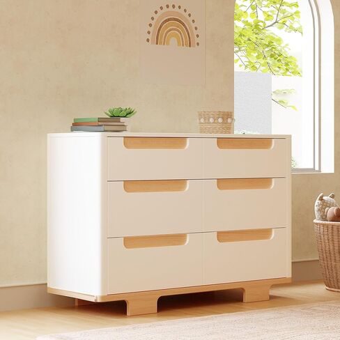 Babyletto Yuzu 6-Drawer Dresser in Washed Natural, Greenguard Gold Certified in Saudi Arabia