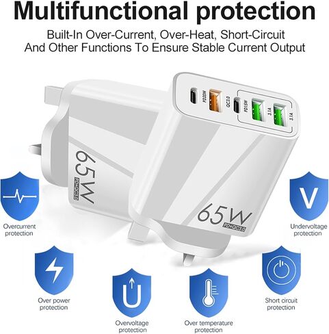 المملكة المتحدة أيرلندا شاحن USB كتلة 20 واط، LiFiYiRc 6.6A 2 USB C 3 USB منافذ التوصيل لإنجلترا أيرلندا اسكتلندا البريطانية الأيرلندية لندن هونغ كونغ نوع G محول in Kuwait