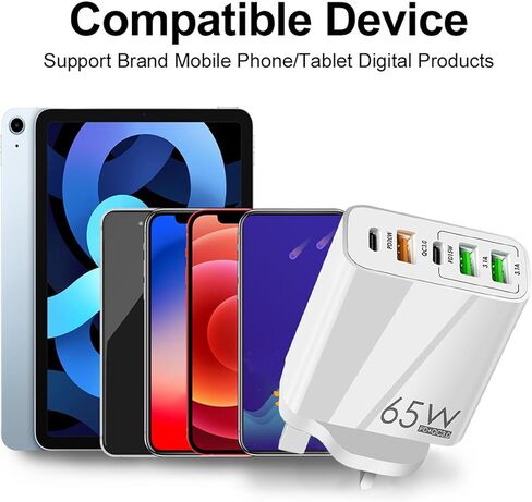 المملكة المتحدة أيرلندا شاحن USB كتلة 20 واط، LiFiYiRc 6.6A 2 USB C 3 USB منافذ التوصيل لإنجلترا أيرلندا اسكتلندا البريطانية الأيرلندية لندن هونغ كونغ نوع G محول in Kuwait