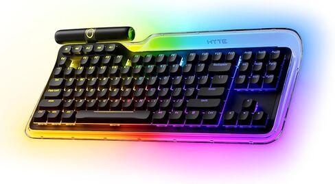 HYTE Keeb TKL - واجهة بشرية حديثة - لوحة مفاتيح ميكانيكية مثبتة بحشية كريستالية سلكية بدون مفتاح قابلة للتخصيص - مفاتيح خطية لافندر رقيقة - كريستال/أسود in Kuwait